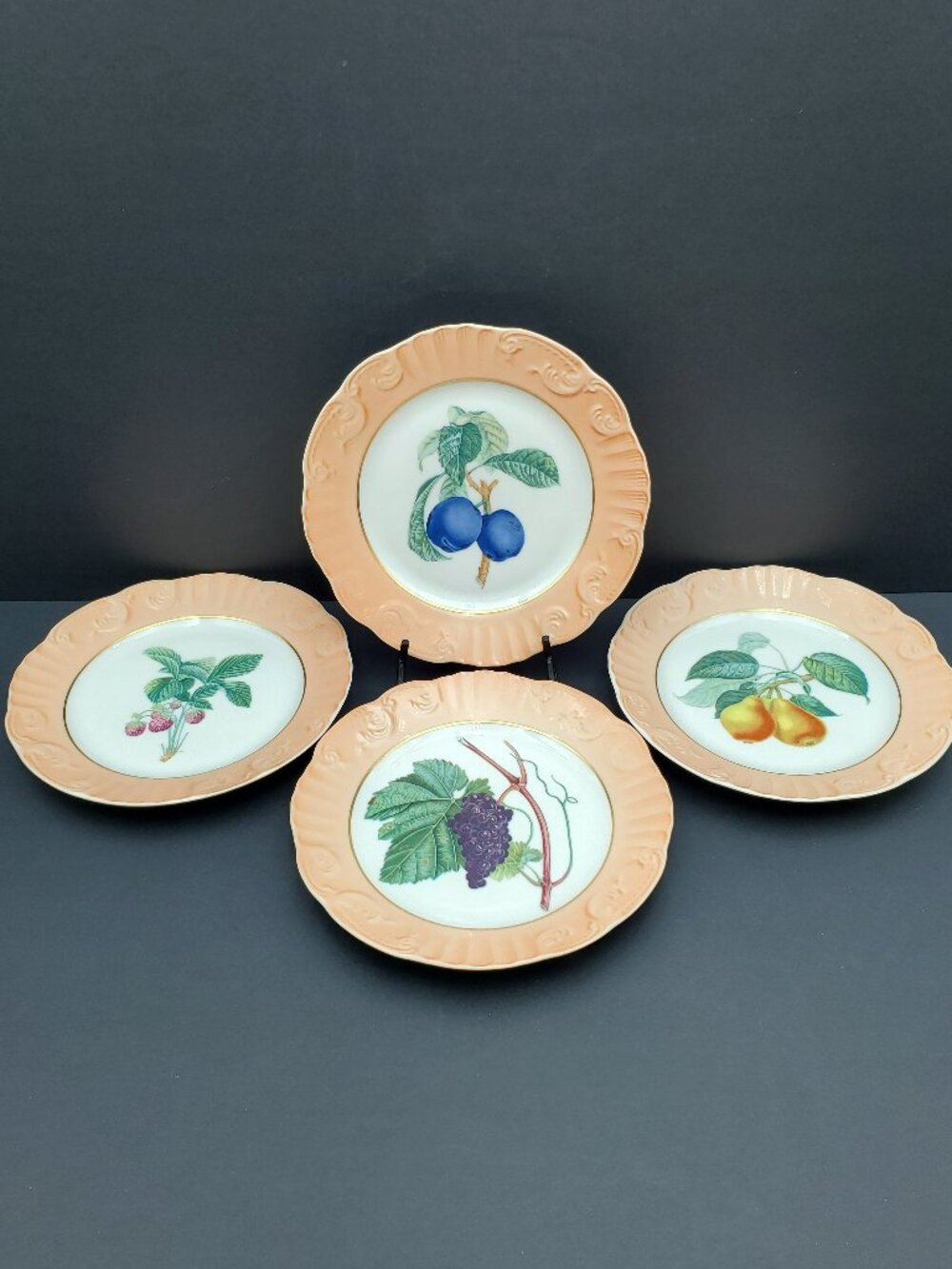 Mottahedeh Summer Fruit Salad Plates Made in Portugal Porcelain Dessert Plates